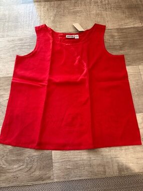 Chico's Bright Red Linen and Silk Tank